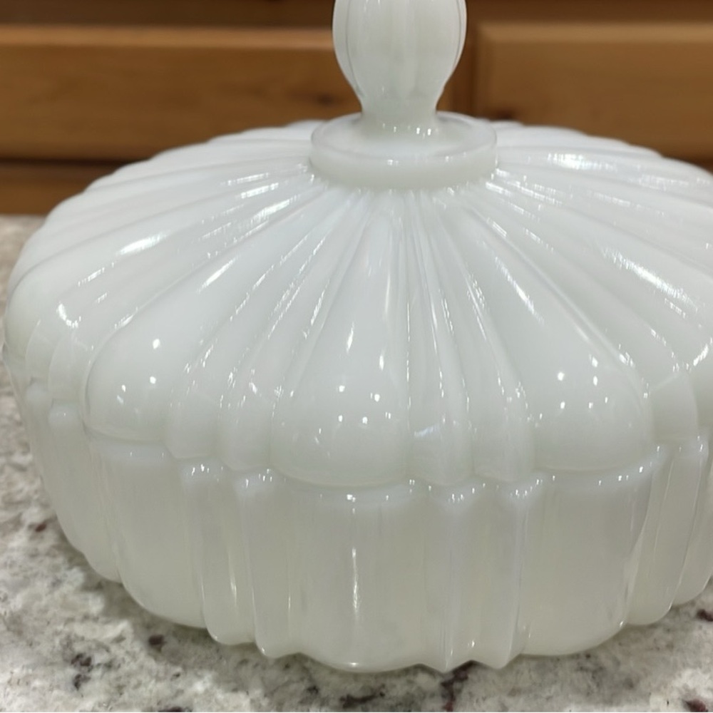 Vintage milk glass candy dish